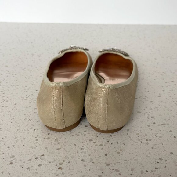 Badgley Mischka - Abella gold leather flats - Picture 7 of 13